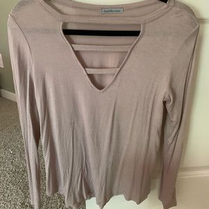 Charlotte Russe Taupe/Beige Long Sleeve